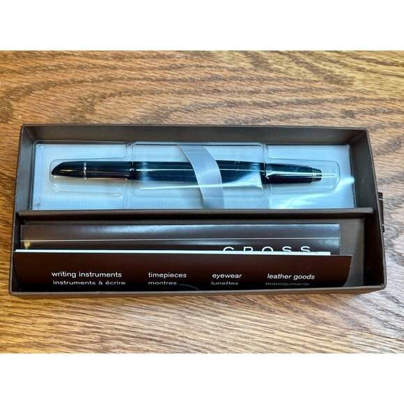 Vintage NEW  Cross Aventura Rollerball Pen - Onyx Black Chrome Trim - AT0155-1 - Picture 7 of 10